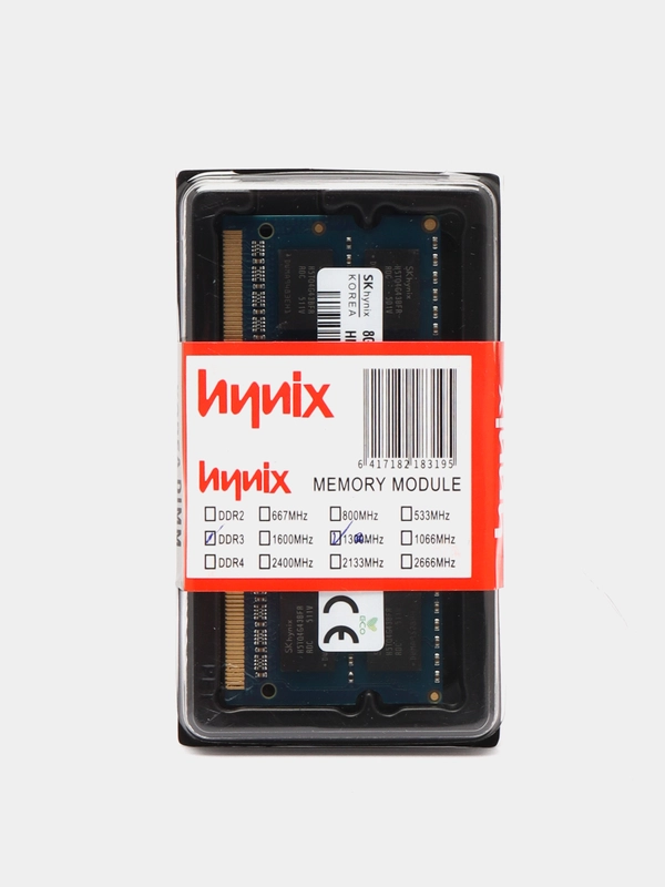 Оперативная память Hynix DDR3, 8 Гб, 1333 MHz SO-DIMM PC3-10600U, для ноутбука