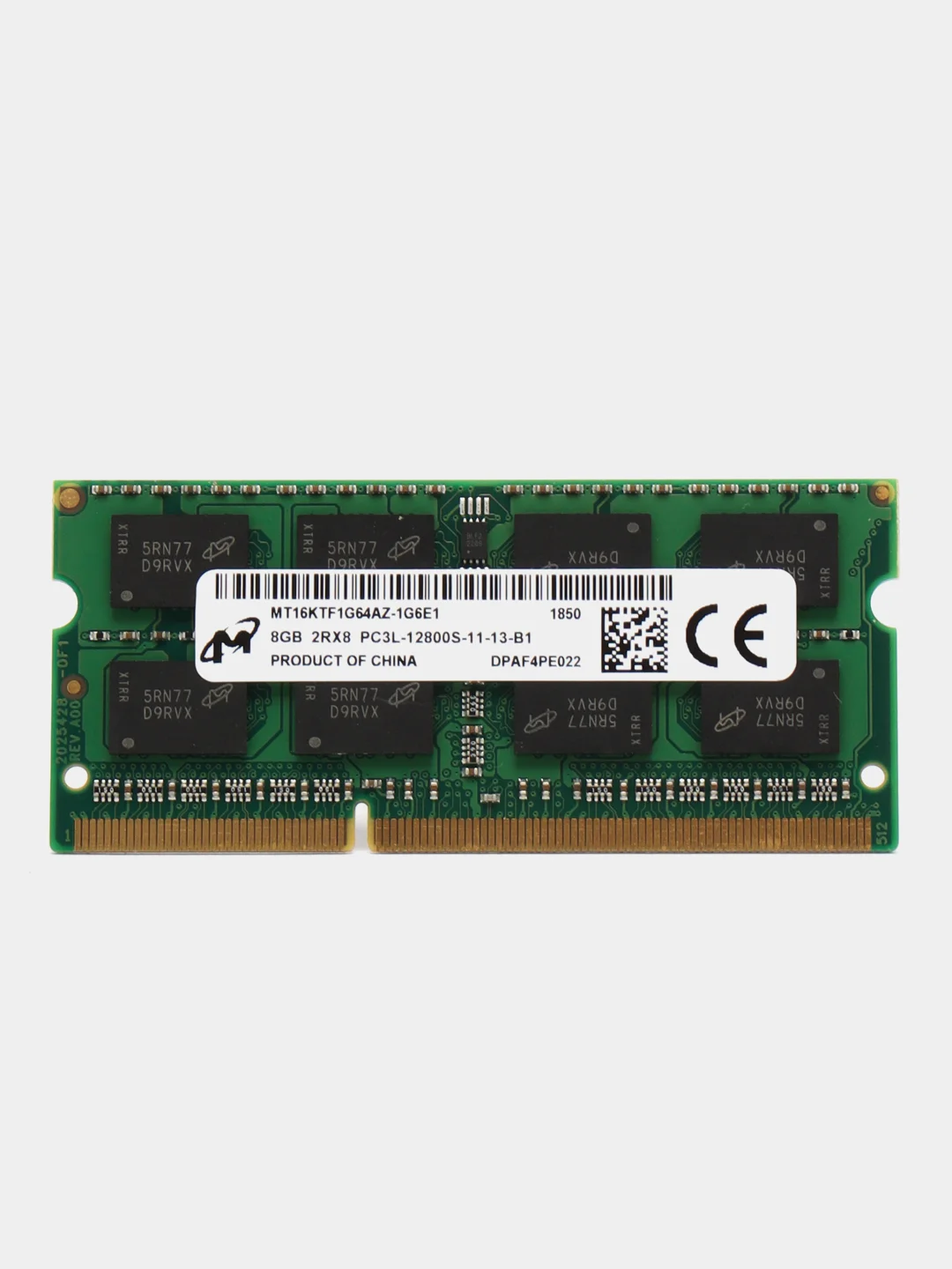 Оперативная память Micron DDR3L, 8 ГБ, 1600, MHz SO-DIMM, PC3-12800U, для ноутбука