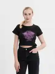 Фуксия топ женский, с принтом, укороченный, футболка короткая