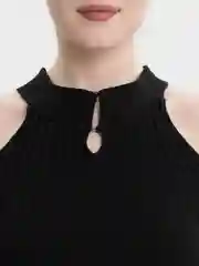 Черный топ женский базовый, укороченный, кроп-топ, майка короткая, топик