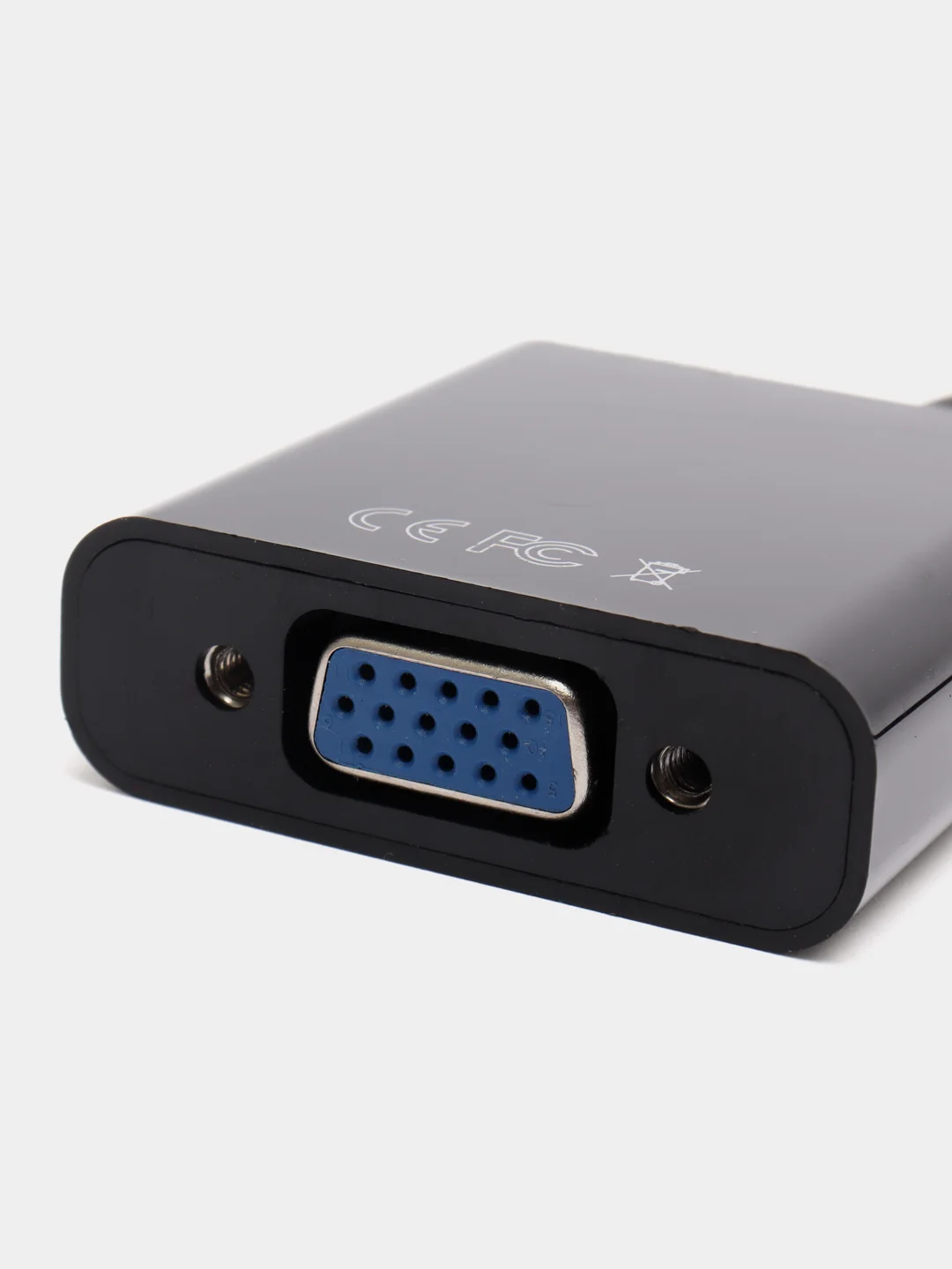 Хром адаптер HDMI to VGA, 20 см, переходник VGA на HDMI, кабель HDMI - VGA, конвертер HDMI - VGA