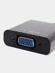 Хром адаптер HDMI to VGA, 20 см, переходник VGA на HDMI, кабель HDMI - VGA, конвертер HDMI - VGA