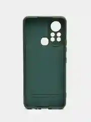 Тёмно-зелёный чехол силиконовый для Infinix Hot 11S (Инфиникс Хот 11С), Silicone Cover