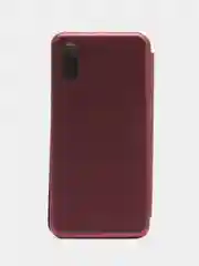 Бордовый чехол-книжка для Xiaomi Redmi 9A  (Сяоми редми 9А)