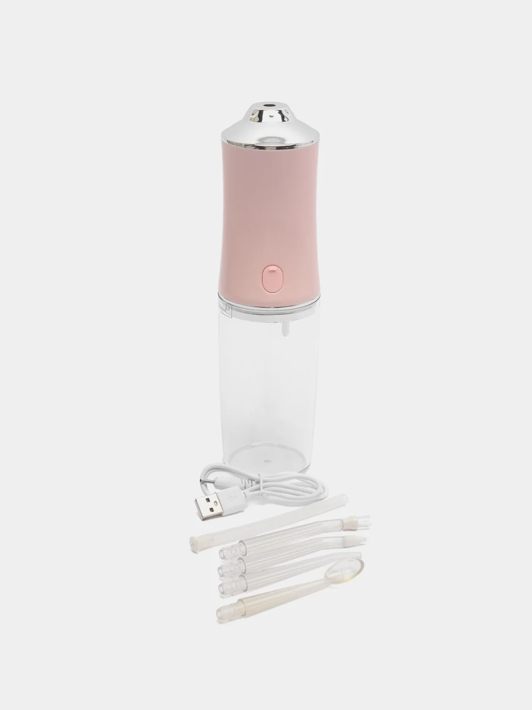 Розовый ирригатор для полости рта со сменными 4 насадками Оral Irrigator