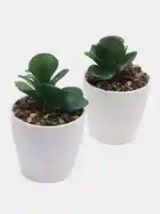 Салатовый зелень и цветы искусственные, декор для дома, в горшке, 2 штуки
