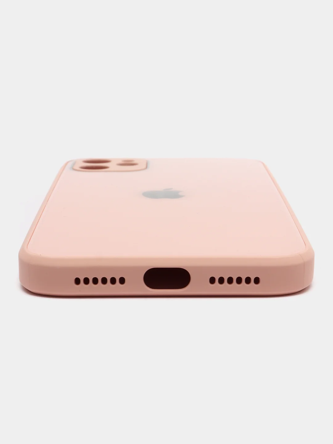 Пудровый чехол для iPhone 11, силиконовый, со стеклянной панелью