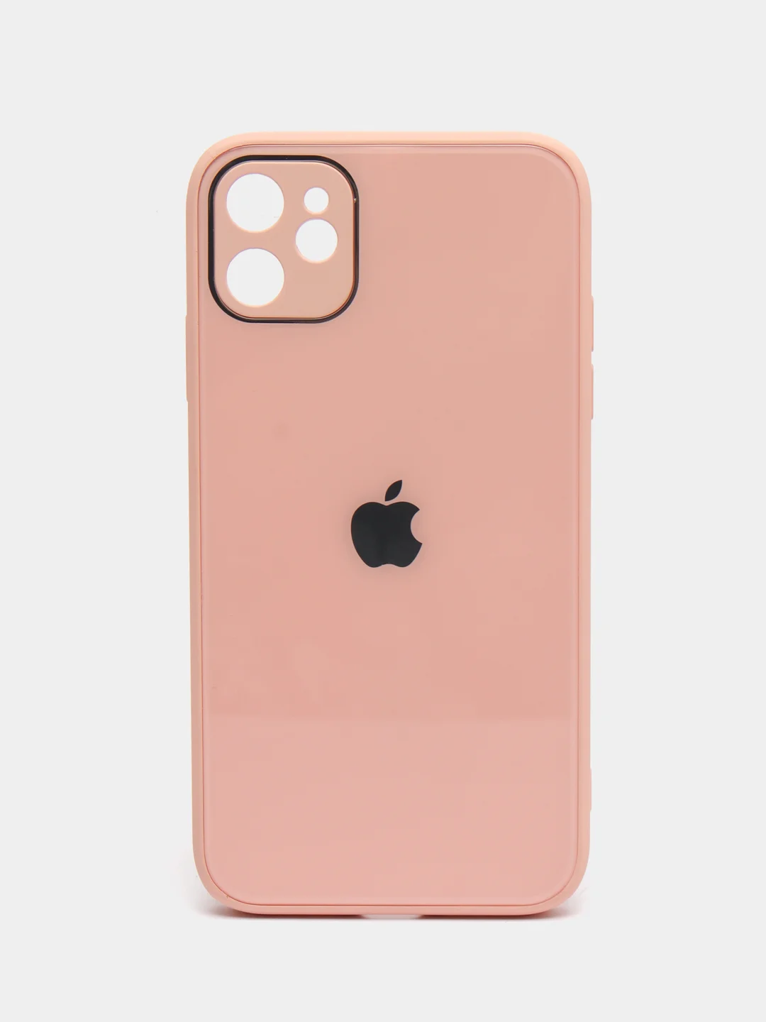 Пудровый чехол для iPhone 11, силиконовый, со стеклянной панелью