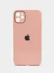 Пудровый чехол для iPhone 11, силиконовый, со стеклянной панелью
