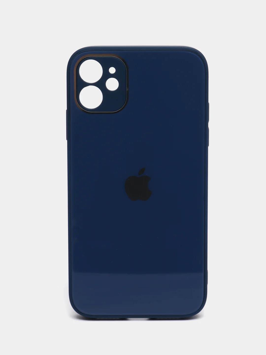 Синий чехол для iPhone 11, силиконовый, со стеклянной панелью