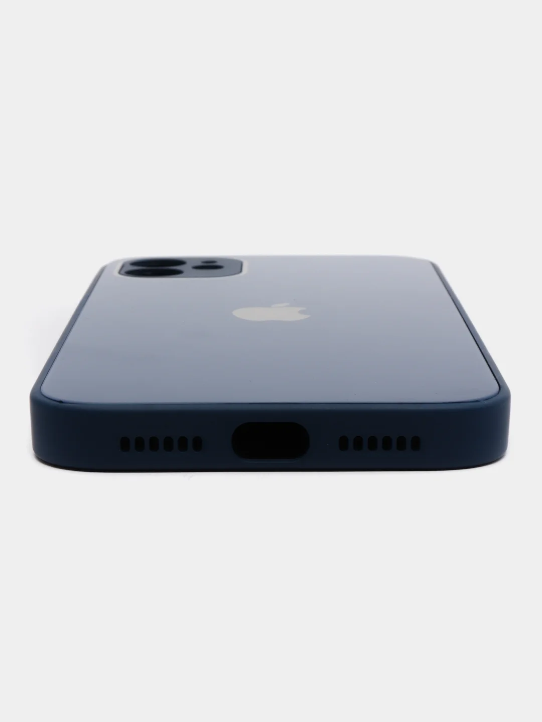 Синий чехол для iPhone 11, силиконовый, со стеклянной панелью