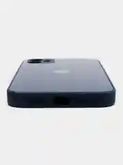 Синий чехол для iPhone 11, силиконовый, со стеклянной панелью