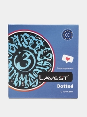 Lavest Dotted, розовые презервативы, с точечной структурой стенок, 3 шт