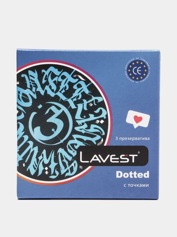 Lavest Dotted, розовые презервативы, с точечной структурой стенок, 3 шт