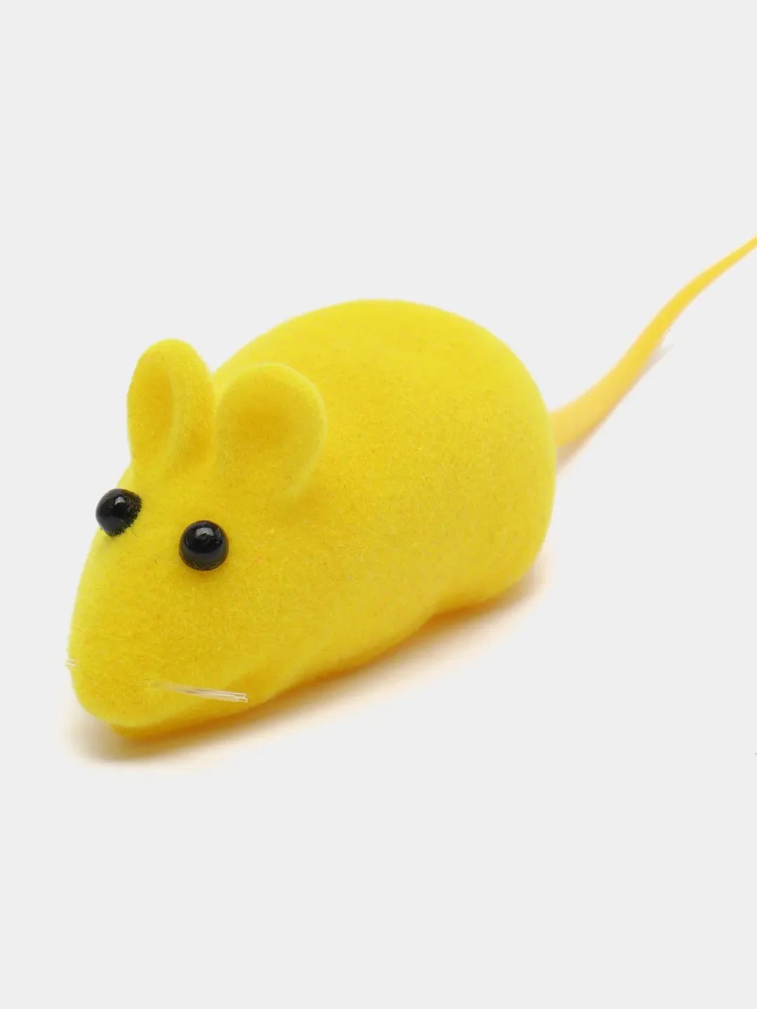 Желтый игрушка для кошек мышка с пищалкой