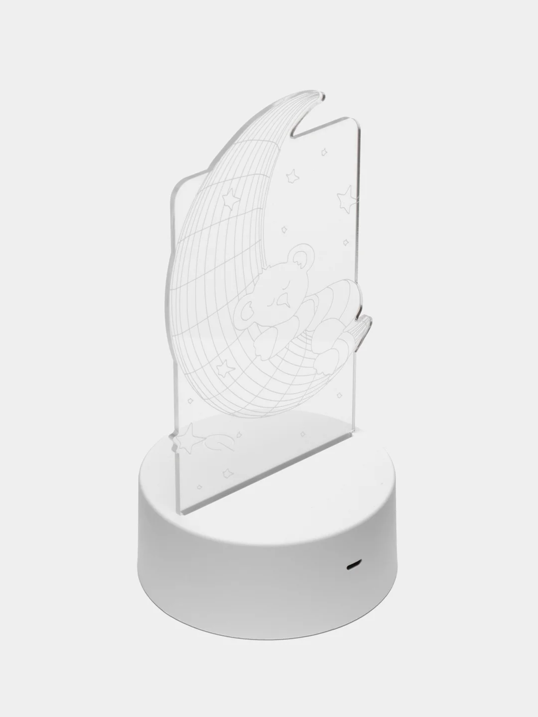 Ночник 3D 7 цветов,мишка на месяце, светильник 3D настольный, светодиодный