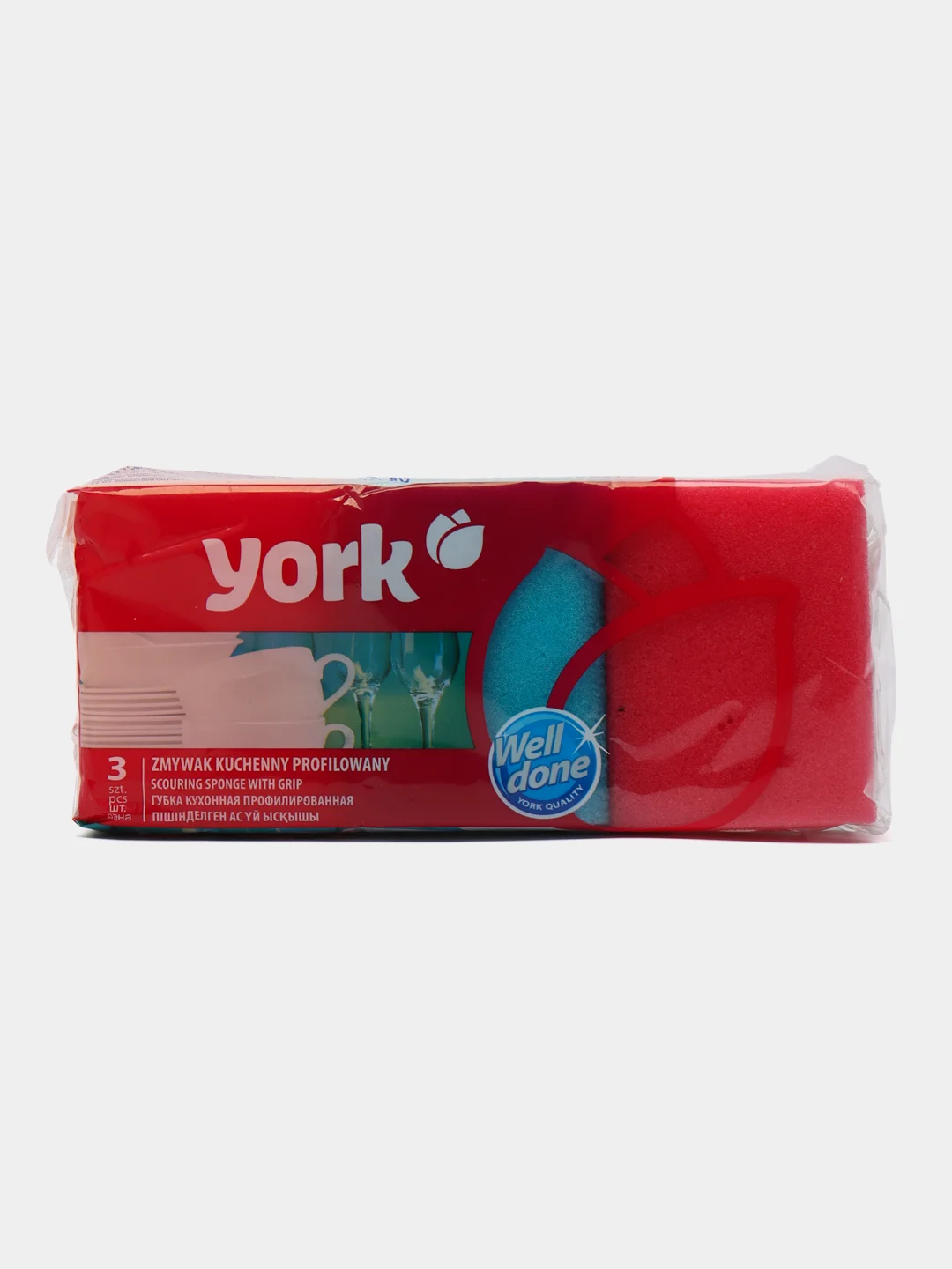 3 шт Губка для посуды ЙОРК Profi