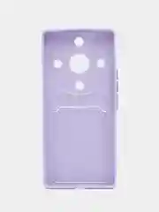 Сиреневый силиконовый чехол для HONOR X9A (Хонор Х9А), с карманом для карт, прозрачный