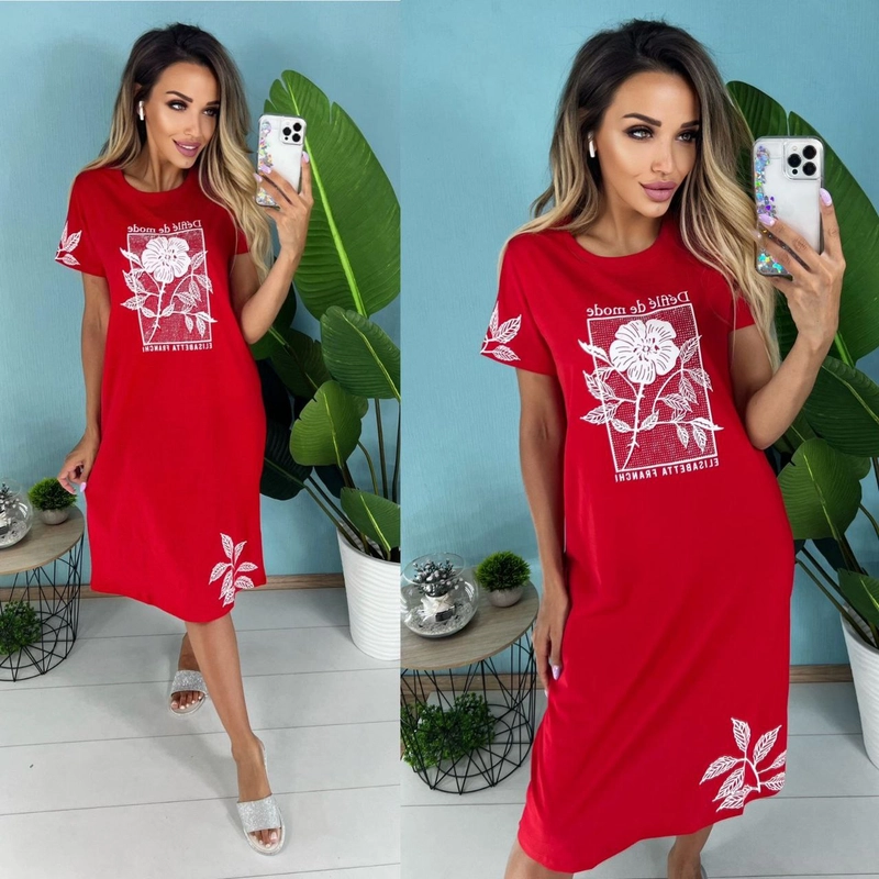 Домашняя туника - платье хлопок 100%, HOME CLOTHES "D&I"