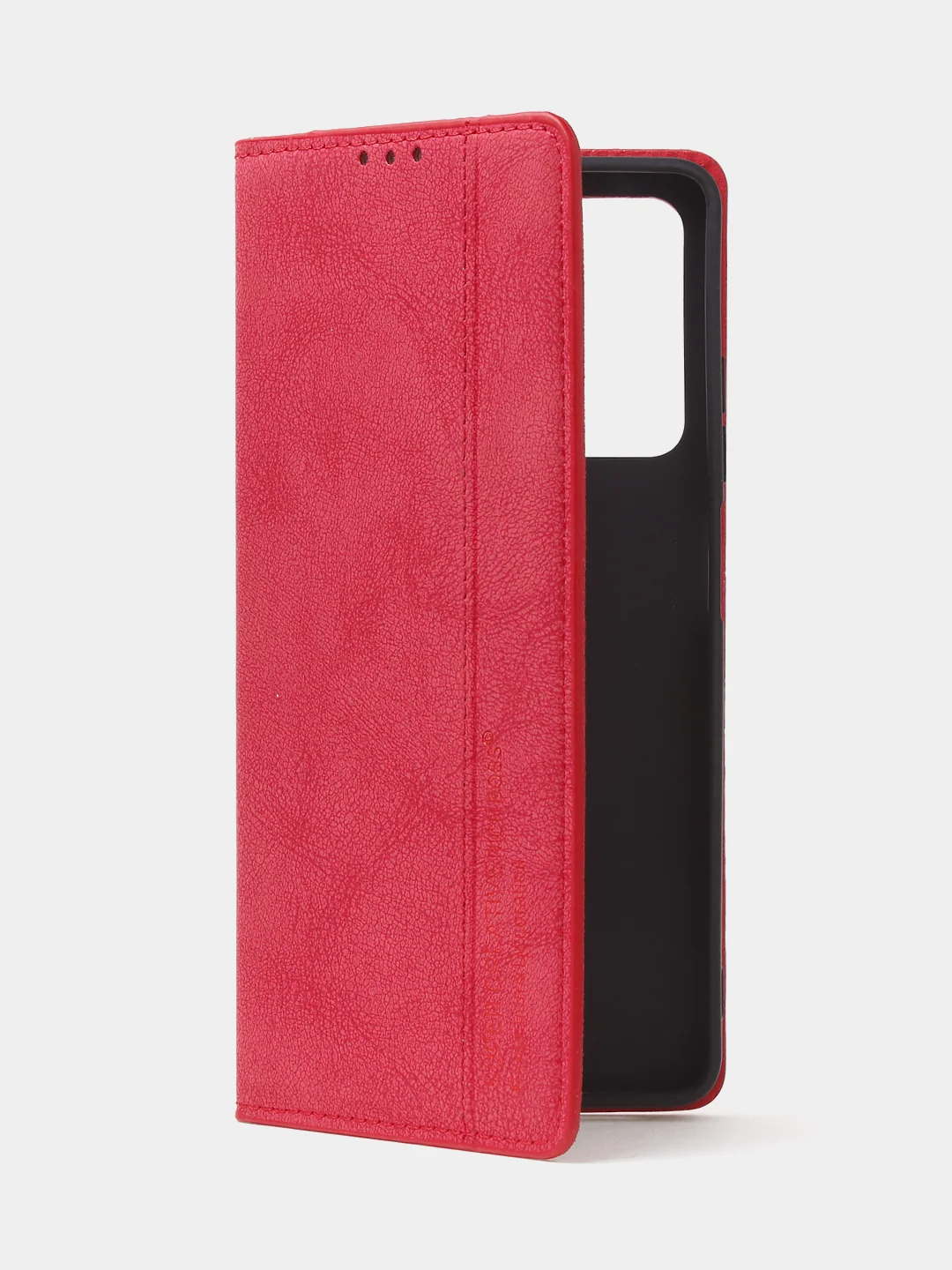 Красный чехол-книжка для Redmi Note 12 Pro 5G / Redmi Note 12 Pro Plus 5G из нубука Super Creative