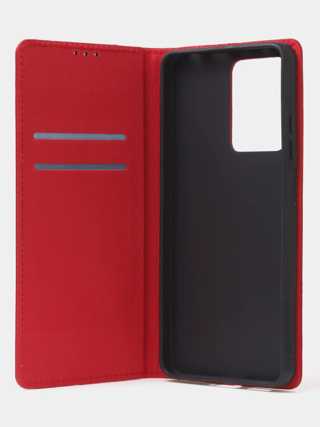 Красный чехол-книжка для Redmi Note 12 Pro 5G / Redmi Note 12 Pro Plus 5G из нубука Super Creative