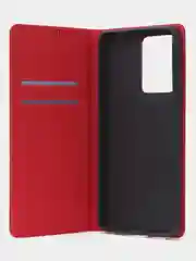 Красный чехол-книжка для Redmi Note 12 Pro 5G / Redmi Note 12 Pro Plus 5G из нубука Super Creative