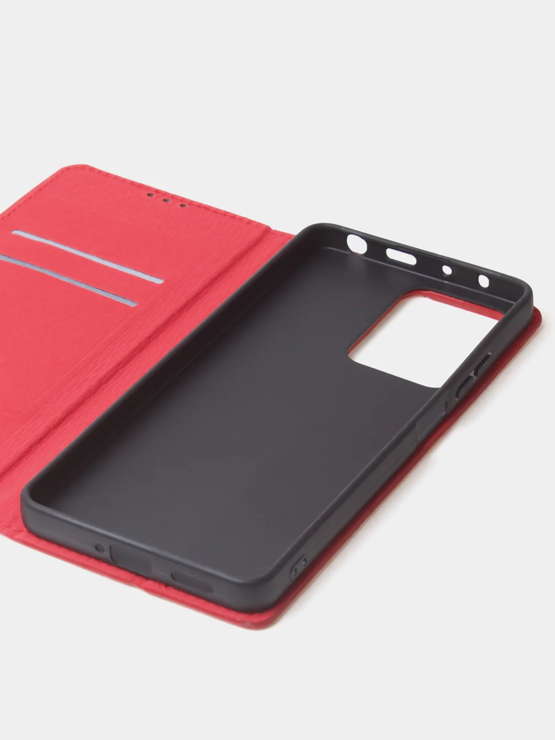 Красный чехол-книжка для Redmi Note 12 Pro 5G / Redmi Note 12 Pro Plus 5G из нубука Super Creative