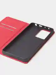 Красный чехол-книжка для Redmi Note 12 Pro 5G / Redmi Note 12 Pro Plus 5G из нубука Super Creative