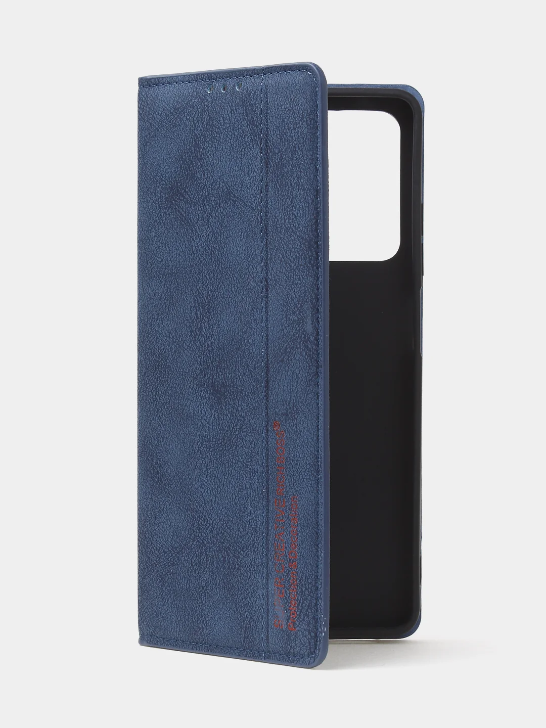 Синий чехол-книжка для Redmi Note 12 Pro 5G / Redmi Note 12 Pro Plus 5G из нубука Super Creative