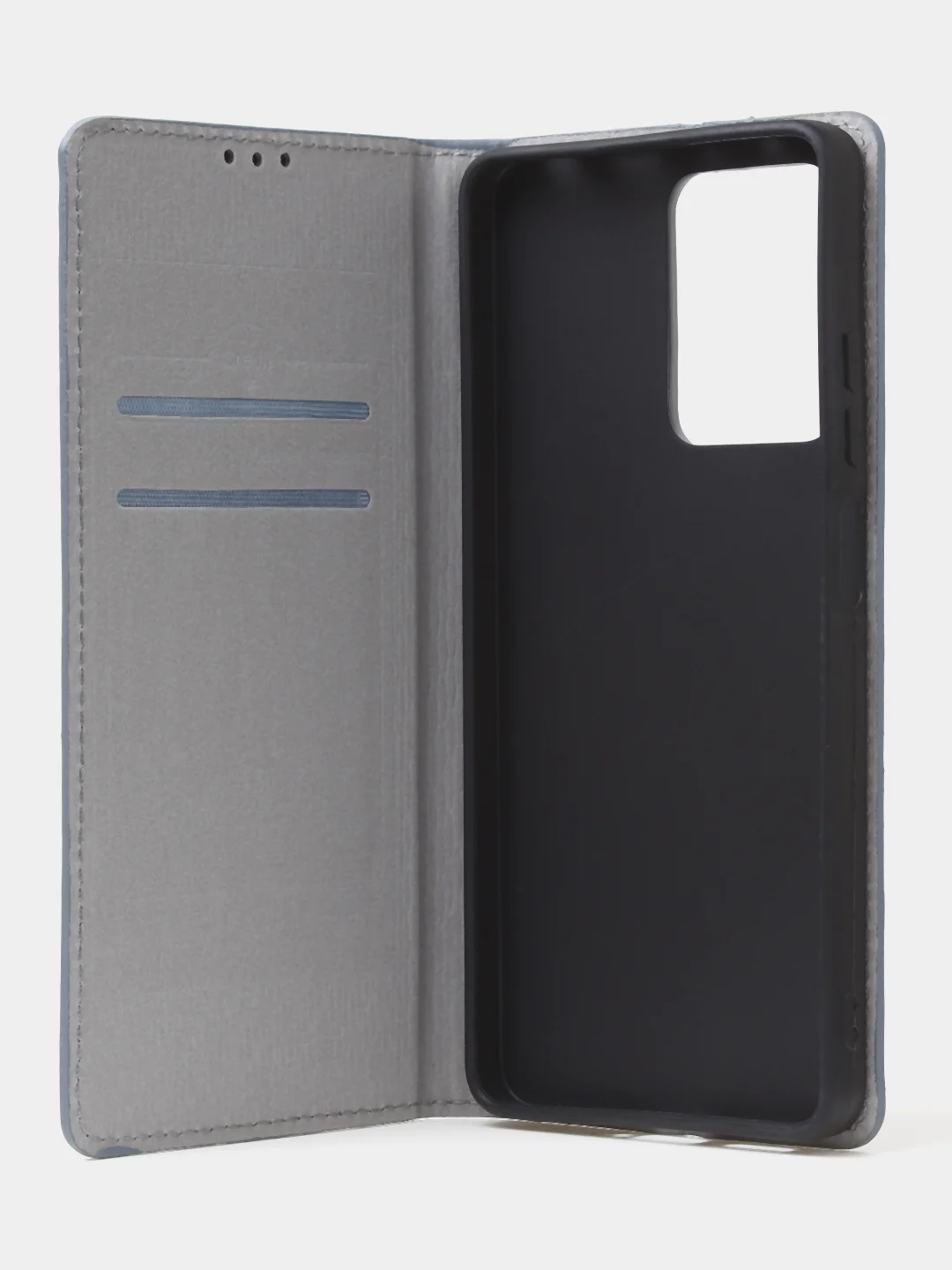 Тёмно-серый чехол-книжка для Redmi Note 12 Pro 5G / Redmi Note 12 Pro Plus 5G из нубука Super Creative