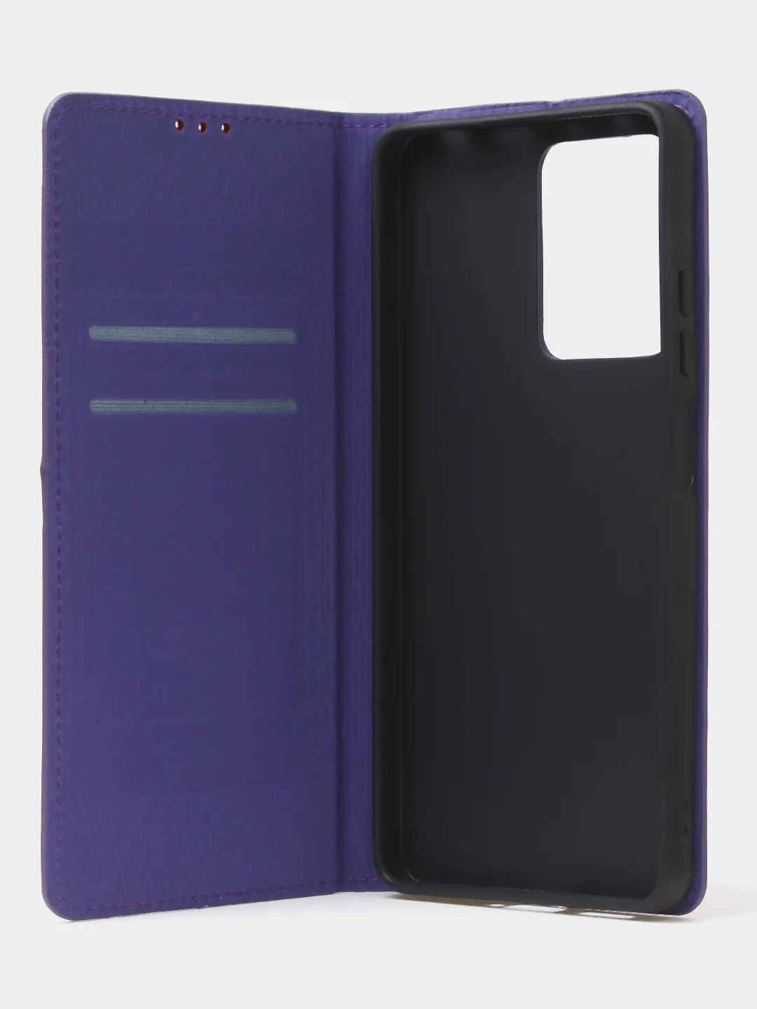 Фиолетовый чехол-книжка для Redmi Note 12 Pro 5G / Redmi Note 12 Pro Plus 5G из нубука Super Creative
