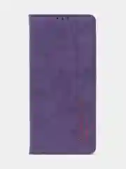 Фиолетовый чехол-книжка для Redmi Note 12 Pro 5G / Redmi Note 12 Pro Plus 5G из нубука Super Creative