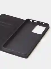 Черный чехол-книжка для Redmi Note 12 Pro 5G / Redmi Note 12 Pro Plus 5G из нубука Super Creative