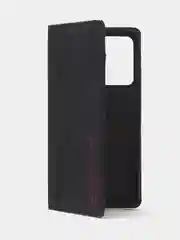 Черный чехол-книжка для Redmi Note 12 Pro 5G / Redmi Note 12 Pro Plus 5G из нубука Super Creative