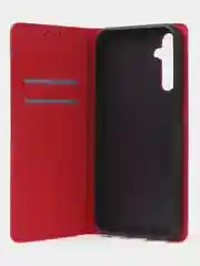 Красный чехол-книжка для Samsung A24, из нубука, Super Creative