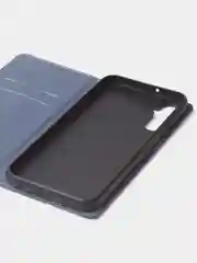 Синий чехол-книжка для Samsung A24, из нубука, Super Creative