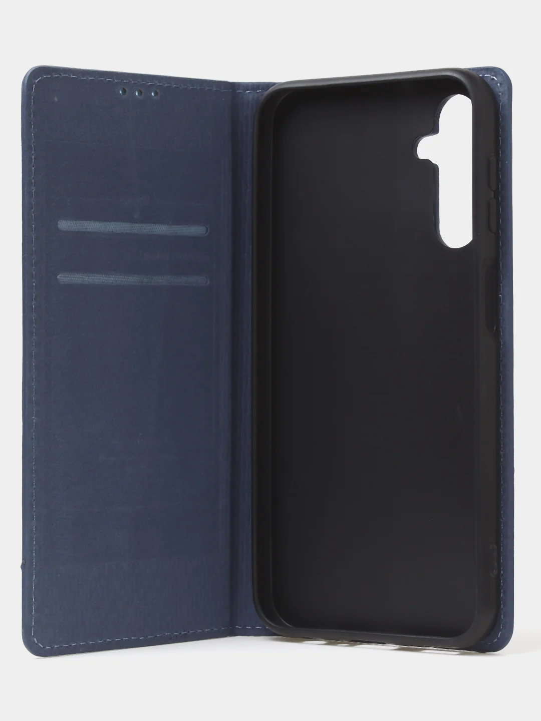 Синий чехол-книжка для Samsung A24, из нубука, Super Creative