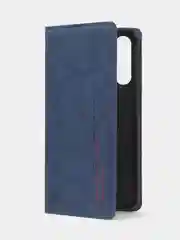 Синий чехол-книжка для Samsung A24, из нубука, Super Creative