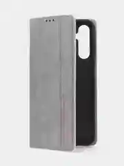 Тёмно-серый чехол-книжка для Samsung A24, из нубука, Super Creative