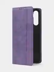Фиолетовый чехол-книжка для Samsung A24, из нубука, Super Creative