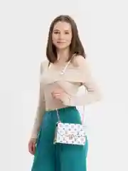 Белый сумка маленькая, через плечо, на цепочке