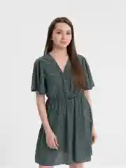 Зеленый платье женское офисное повседневное свободного кроя