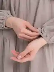 Серый платье хлопок-лен, рукава фонарик