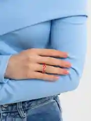 Красный акриловое кольцо Сердце