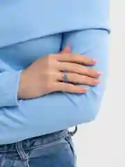 Синий акриловое кольцо Сердце