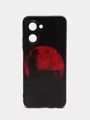Сиреневый силиконовый чехол для Realme C33, с принтом, с рисунком (Реалми С33)