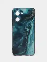 Тёмно-бирюзовый силиконовый чехол для Realme C33, с принтом, с рисунком (Реалми С33)