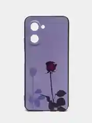 Серебряный силиконовый чехол для Realme C33, с принтом, с рисунком (Реалми С33)
