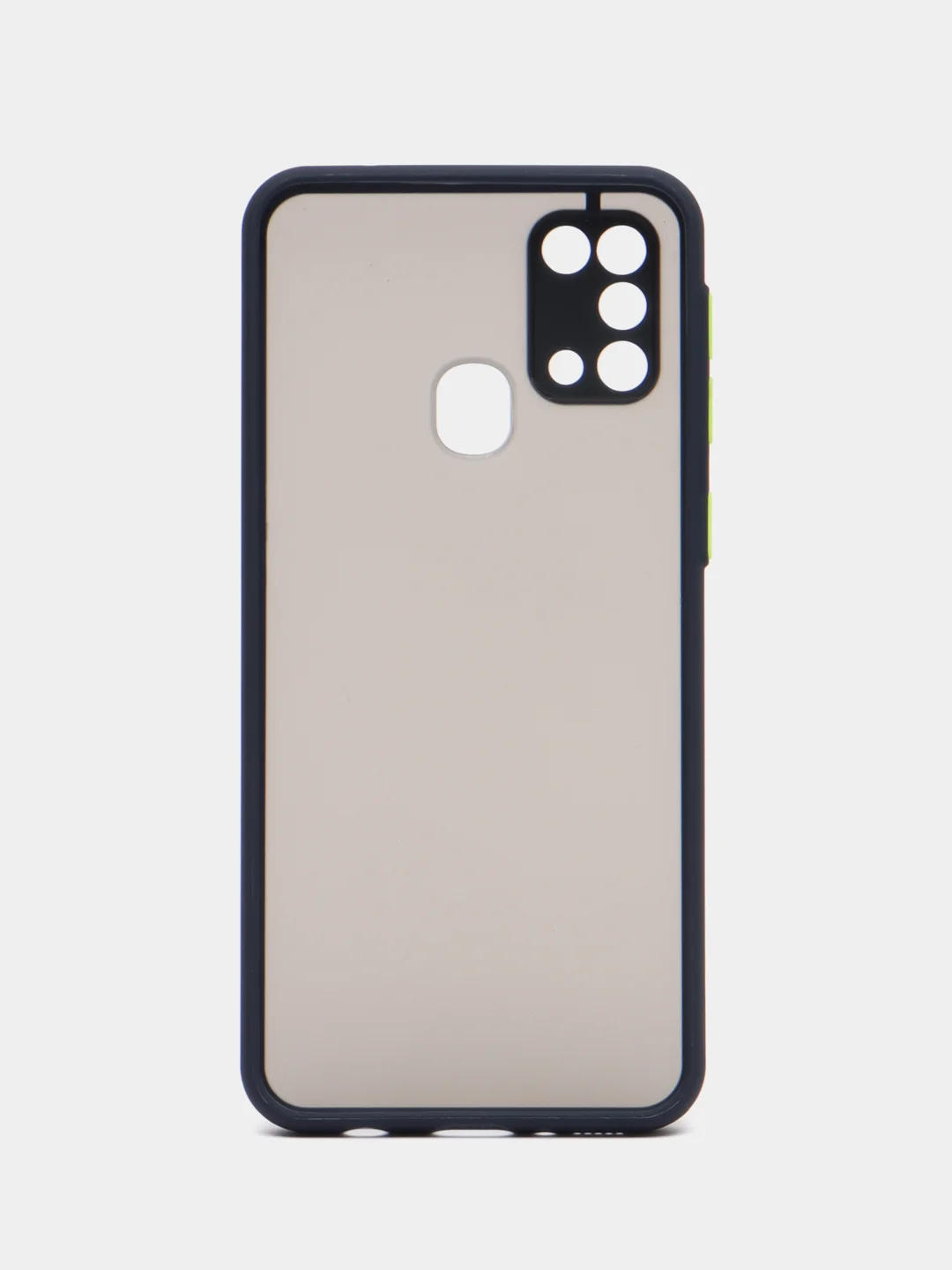 Темно-синий чехол пластиковый Samsung Galaxy M31 (Самсунг Галакси М31), матовый, с цветными кнопками