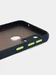 Темно-синий чехол пластиковый Samsung Galaxy M31 (Самсунг Галакси М31), матовый, с цветными кнопками